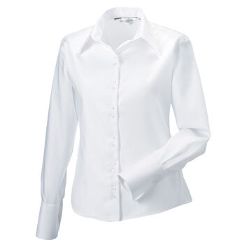 Russell Collection Ladies' Long Sleeve Ultimate Non-Iron Shirt White