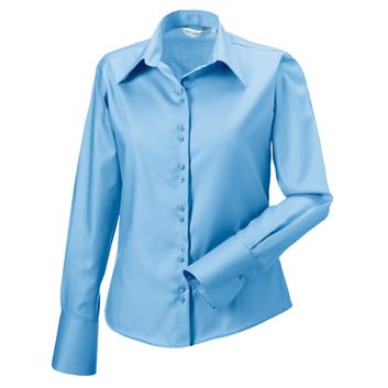 Russell Collection Ladies' Long Sleeve Ultimate Non-Iron Shirt Bright Sky