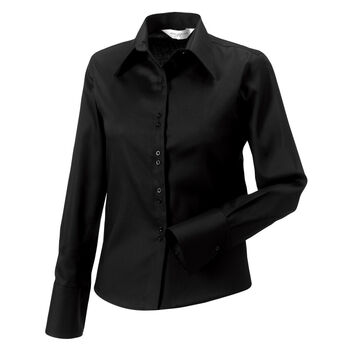 Russell Collection Ladies' Long Sleeve Ultimate Non-Iron Shirt Black