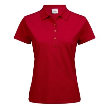 Tee Jays Ladies' Luxury Stretch Polo Red