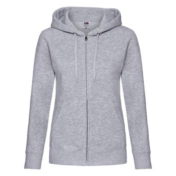 Fruit Of The Loom Ladies' Premium Hooded Sweat Jacket Heather Grey