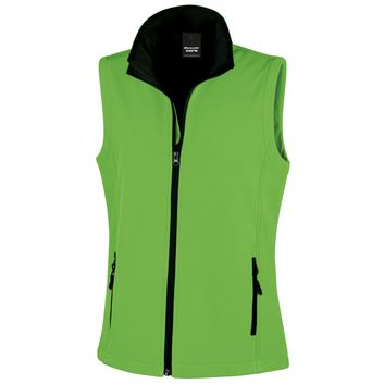 Result Core Ladies' Printable Softshell Bodywarmer Vivid Green/Black