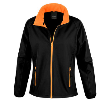 Result Core Ladies' Printable Softshell Jacket Black/Orange