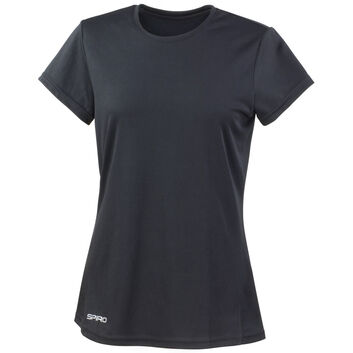Spiro Ladies' Quick Dry Short Sleeve T-Shirt Black