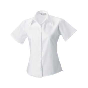 Russell Collection Ladies' Short Sleeve Ultimate Non-Iron Shirt White