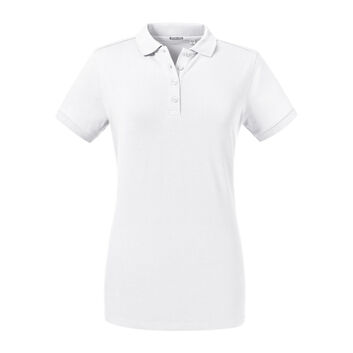 Russell Ladies' Tailored Stretch Polo White