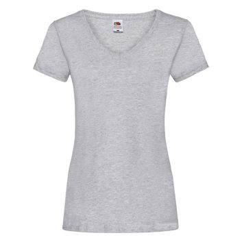 Fruit Of The Loom Ladies' Valueweight V-Neck T-Shirt Heather Grey