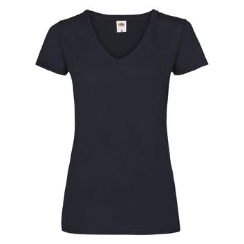 Fruit Of The Loom Ladies' Valueweight V-Neck T-Shirt Deep Navy