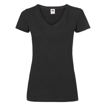Fruit Of The Loom Ladies' Valueweight V-Neck T-Shirt Black