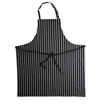 Dennys Large Cotton Striped Apron Black/White