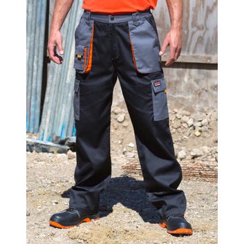 WORK-GUARD by Result Lite Trousers Black/Grey/Orange
