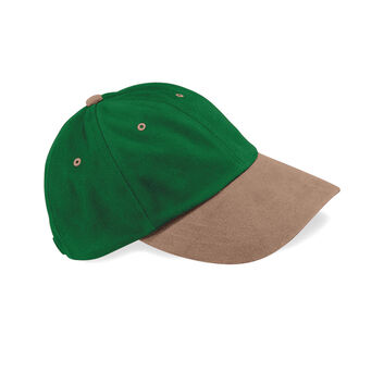 Beechfield  Low Profile Heavy Brushed Cotton Cap Forest Green/ Taupe