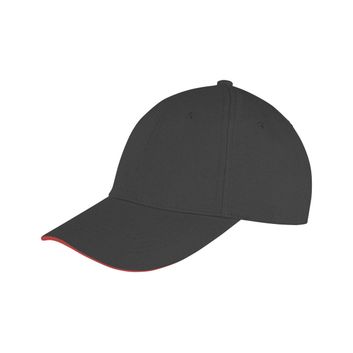 Result Core Memphis Brushed Cotton Low Profile Sandwich Peak Cap Black/Red