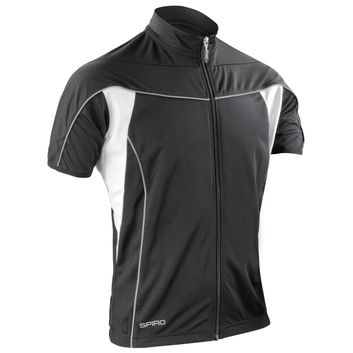Spiro Men's Bikewear Full Zip Performance Top Black/White