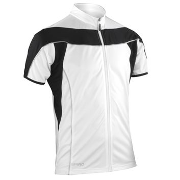 Spiro Men's Bikewear Full Zip Performance Top White/Black