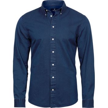 Tee Jays Men's Casual Twill Shirt Indigo