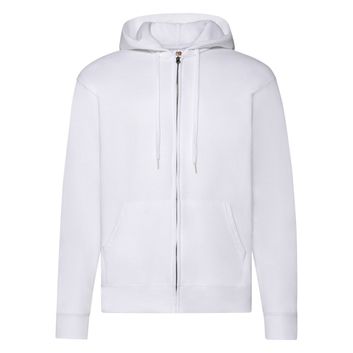 Fruit Of The Loom Men's Classic Hooded Sweat Jacket White