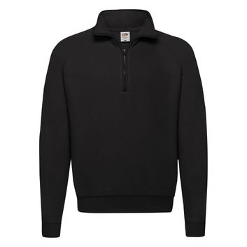 Fruit Of The Loom Men's Classic Zip Neck Sweat Black