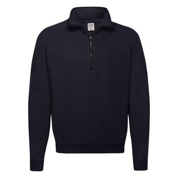 Fruit Of The Loom Men's Classic Zip Neck Sweat Deep Navy