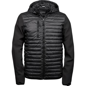 Tee Jays Men's Hooded Crossover Jacket Black