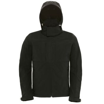 B&amp;C Men's Hooded Softshell Black
