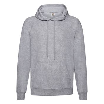 Fruit Of The Loom Men's Lightweight Hooded Sweat Heather Grey