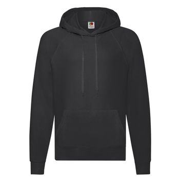 Fruit Of The Loom Men's Lightweight Hooded Sweat Black