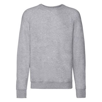 Fruit Of The Loom Men's Lightweight Raglan Sweat Heather Grey