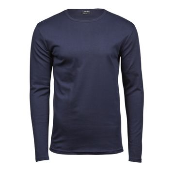 Tee Jays Men's Long Sleeve Interlock Tee Navy Blue