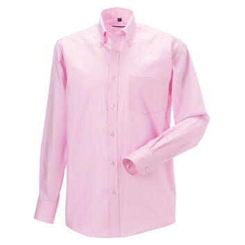 Russell Collection Men's Long Sleeve Ultimate Non-Iron Shirt Classic Pink