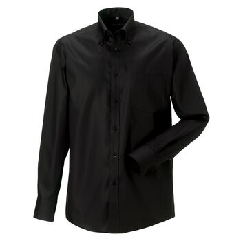 Russell Collection Men's Long Sleeve Ultimate Non-Iron Shirt Black
