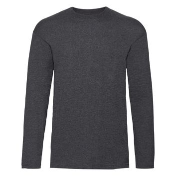 Fruit Of The Loom Men's Long Sleeve Valueweight T-Shirt Dark Heather