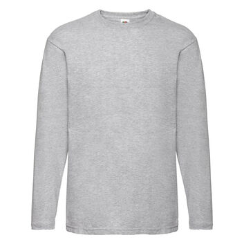 Fruit Of The Loom Men's Long Sleeve Valueweight T-Shirt Heather Grey