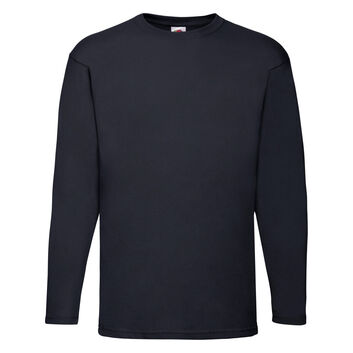 Fruit Of The Loom Men's Long Sleeve Valueweight T-Shirt Deep Navy