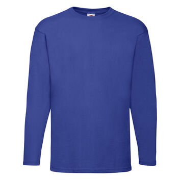 Fruit Of The Loom Men's Long Sleeve Valueweight T-Shirt Royal