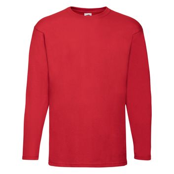 Fruit Of The Loom Men's Long Sleeve Valueweight T-Shirt Red