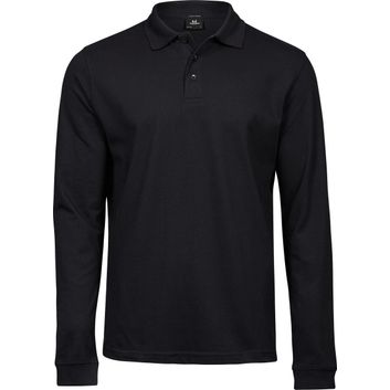 Tee Jays Men's Luxury Stretch Long Sleeve Polo Black