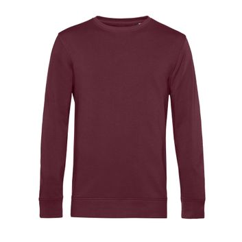 B&amp;C Men's Organic Crew Neck Sweat Burgundy