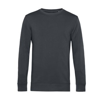 B&amp;C Men's Organic Crew Neck Sweat Asphalt