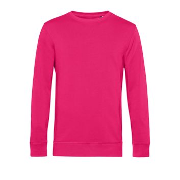 B&amp;C Men's Organic Crew Neck Sweat Magenta Pink