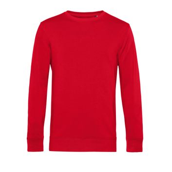 B&amp;C Men's Organic Crew Neck Sweat Red