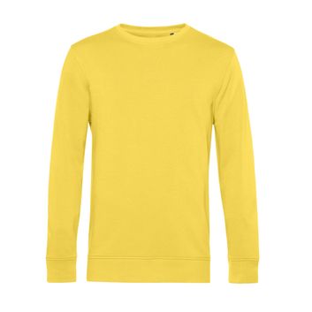 B&amp;C Men's Organic Crew Neck Sweat Yellow Fizz