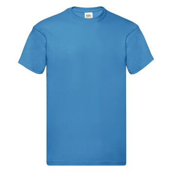 Fruit Of The Loom Men's Original T-Shirt Azure Blue