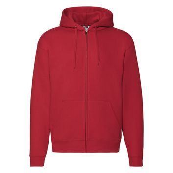 Fruit Of The Loom Men's Premium Hooded Sweat Jacket Red