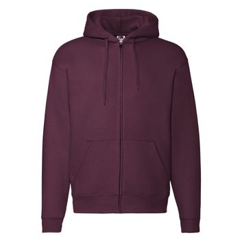 Fruit Of The Loom Men's Premium Hooded Sweat Jacket Burgundy