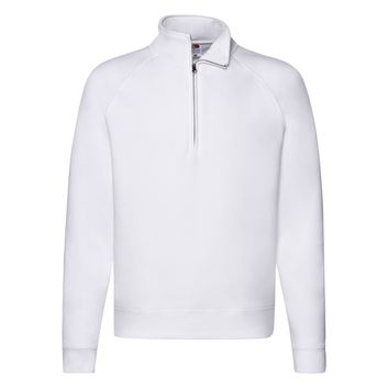 Fruit Of The Loom Men's Premium Zip Neck Sweat White