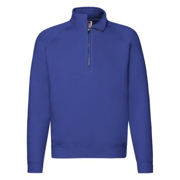 Fruit Of The Loom Men's Premium Zip Neck Sweat Royal