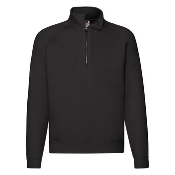 Fruit Of The Loom Men's Premium Zip Neck Sweat Black