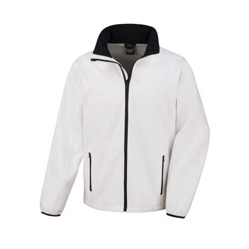 Result Core Men's Printable Softshell Jacket White/Black