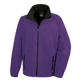 Result Core Men's Printable Softshell Jacket Purple/Black